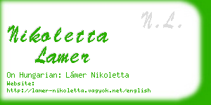 nikoletta lamer business card